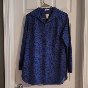 Chico's blue animal print blouse